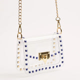 Jackie Blue Studded Clear Handbag