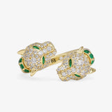 Jaguar Pave Gold Ring