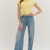 Lemon Lace Trim Blouse