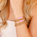 Pink mahjong Beaded Bracelet