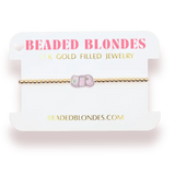 Mahjong Tile Gold Beaded Bracelet