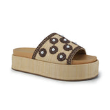 Beaded Raffia Platform Sandal