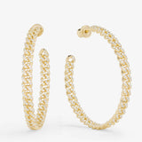 Pave Julian Chain 2" Hoops