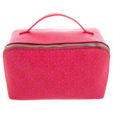 Pink Damask Jumbo Zip Travel Pouch