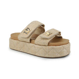 Nude Quilted Wedge Sandal