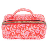 Red Floral Mini Zip Travel Pouch