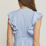 LIGHT BLUE PEPLUM TOP