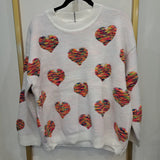 White Multi Heart Sweater