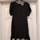 BLACK PUFF SLEEVE DRESS