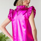 METALLIC HOT PINK TOP