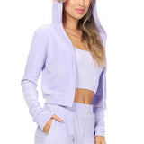 VELOUR ZIPPERED PULLOVER