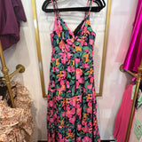 FLORAL PRINT TIERED MAXI DRESS