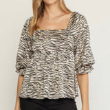 SATIN ANIMAL PRINT TOP