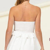 TUBE TOP RUFFLE ROMPER