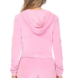VELOUR ZIPPERED PULLOVER