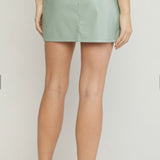 SAGE FAUX LEATHER SKIRT