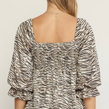 SATIN ANIMAL PRINT TOP
