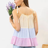 MULTI STRIPED TIERED TOP