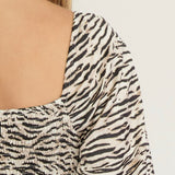 SATIN ANIMAL PRINT TOP