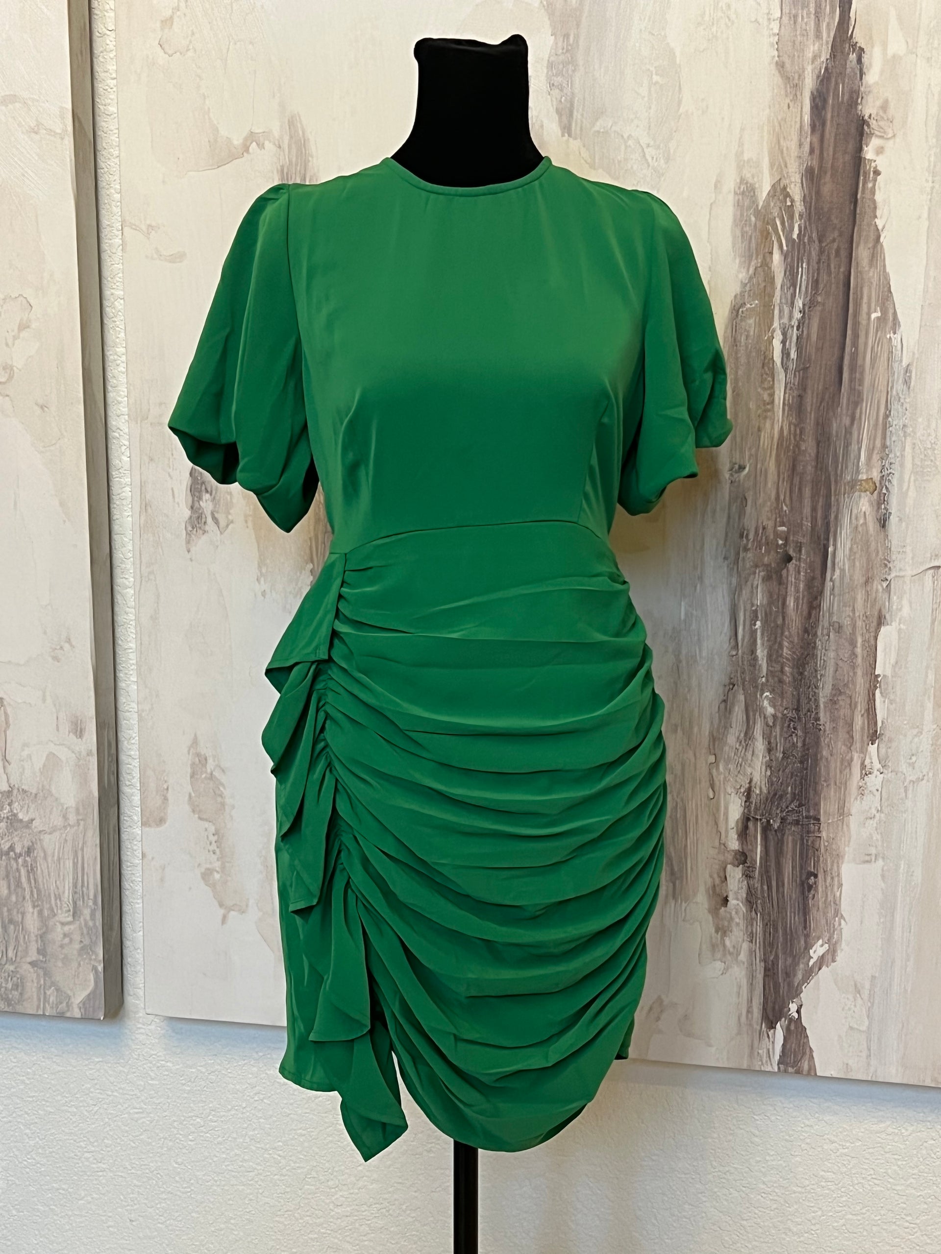 Green Bubble Sleeve Mini Dress – The Golden Knob