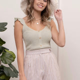 MINT SLEEVELESS BUTTON UP KNIT