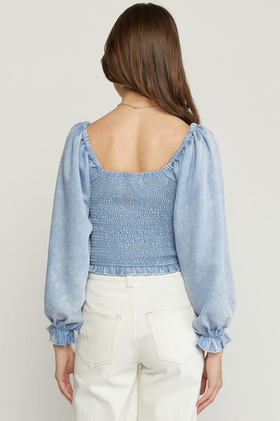 FEELING BLUE CROPPED TOP