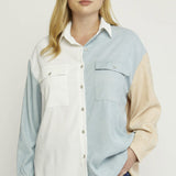 Color Block Button Down