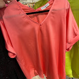 SATIN V-NECK