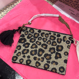 LEOPARD BEADED CROSSBODY