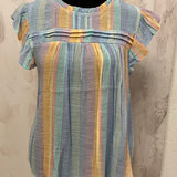 RAINBOW STRIPED ROMPER