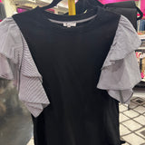 BLACK RUFFLE SLEEVE