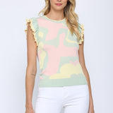 KNIT RUFFLE TOP